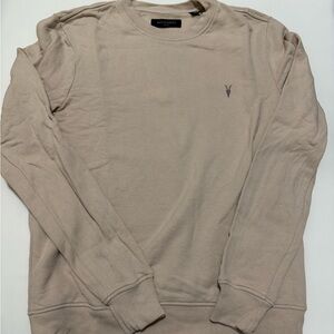 All Saints Men's Light Tan Crewneck Sweater